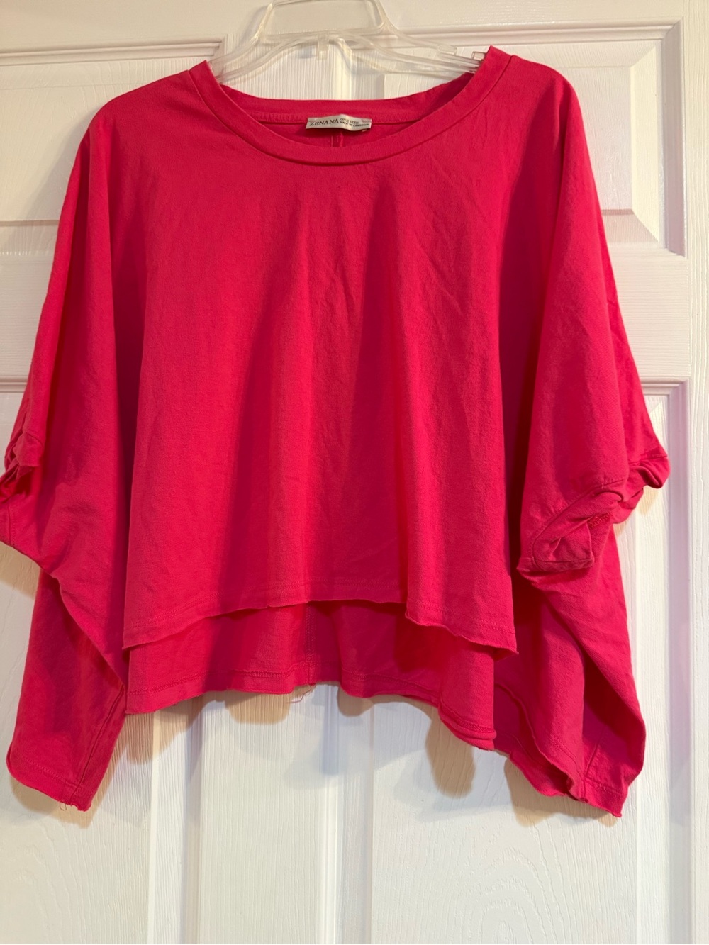 Women’s Oversized Layered Pink Crop Top
